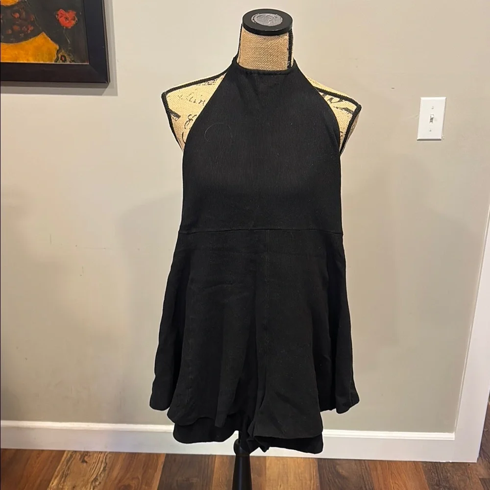 Free People knit Black Halter Romper - Picture 1 of 9